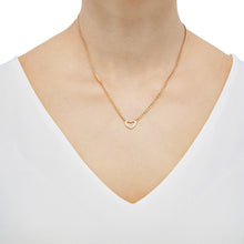 Load image into Gallery viewer, 14 Karat Yellow Gold Heart Curb Chain Necklace, 16”-18”
